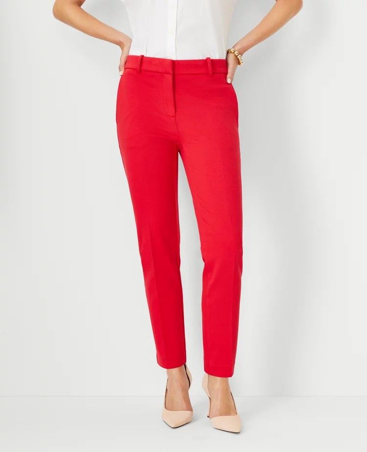 Women's Red Ankle Pants Ann Taylor