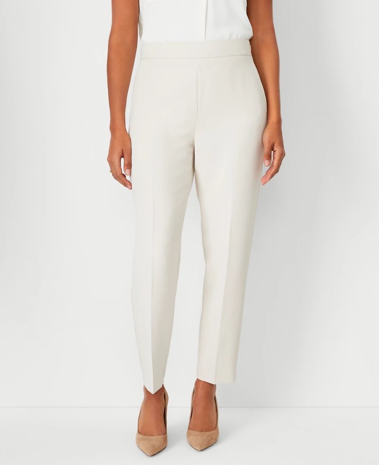 The Side Zip Ankle Pant in Fluid Crepe Curvy Fit
