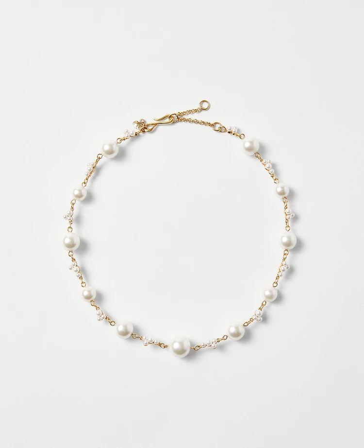 Mixed Pearlized Statement Necklace