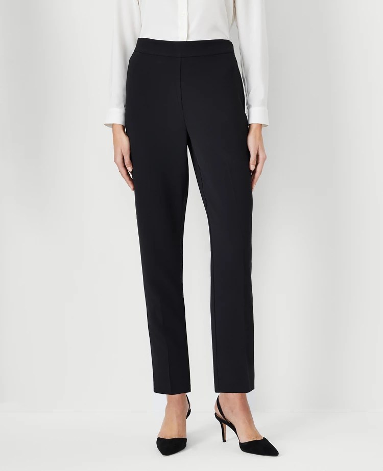 The Side Zip Ankle Pant in Fluid Crepe Curvy Fit