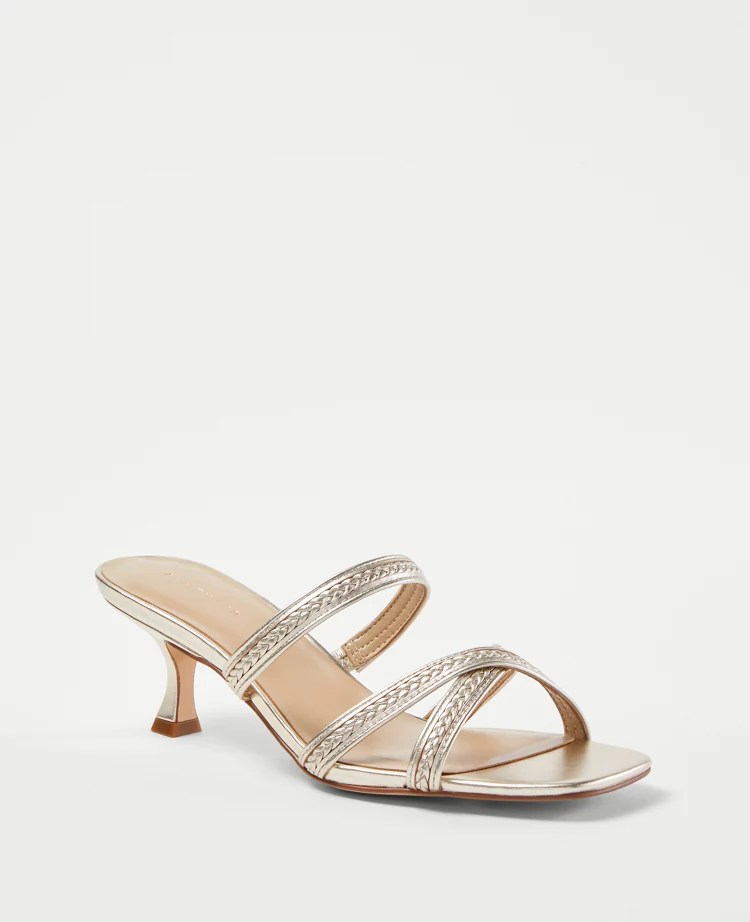 Braided Strappy Leather Mule Sandals