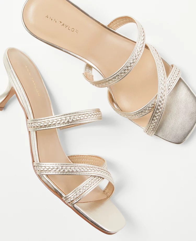 Braided Strappy Leather Mule Sandals