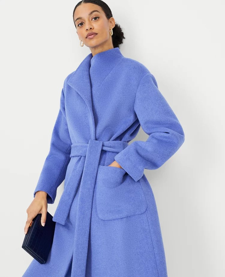 Petite Wool Blend Blanket Coat