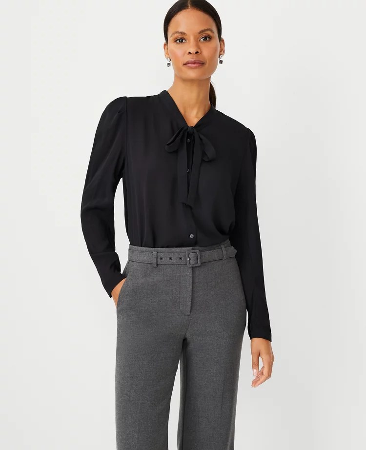 Women's Black Tops, Blouses & Shirts Ann Taylor