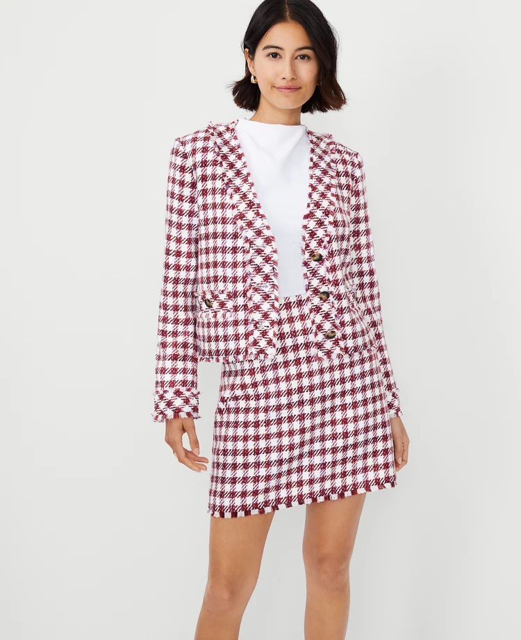 Tweed VNeck Cardigan Jacket