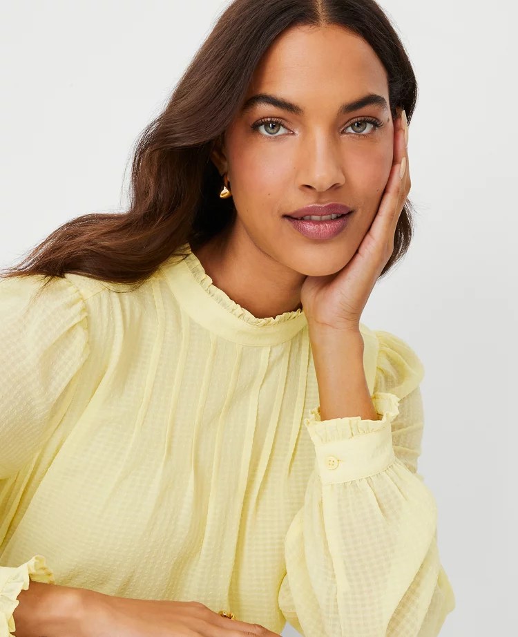 Women's Yellow Long Sleeve Shirts & Tops Ann Taylor