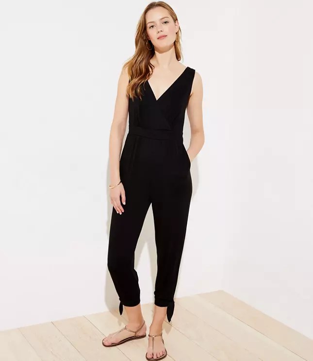 LOFT Beach Tie Cuff Jumpsuit