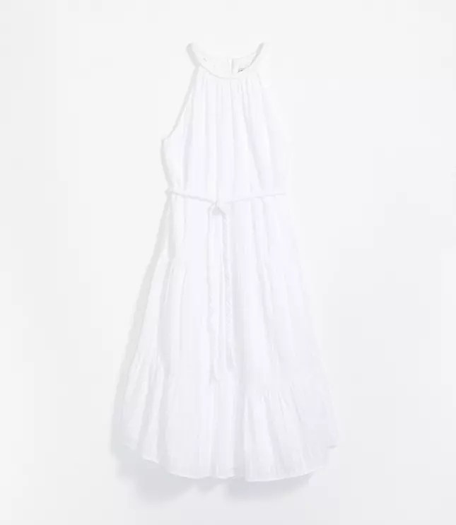 LOFT Beach Braided Belt Halter Midi Dress