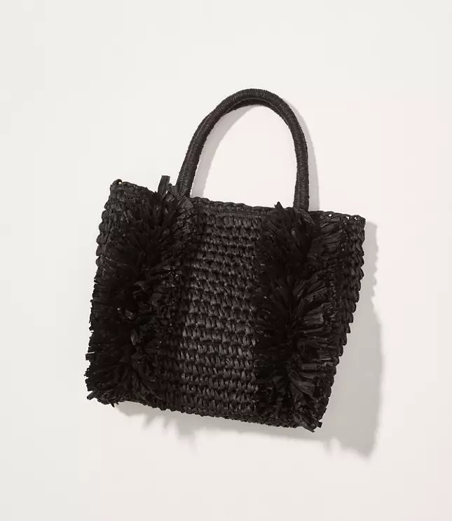 Fringe Straw Crossbody Bag