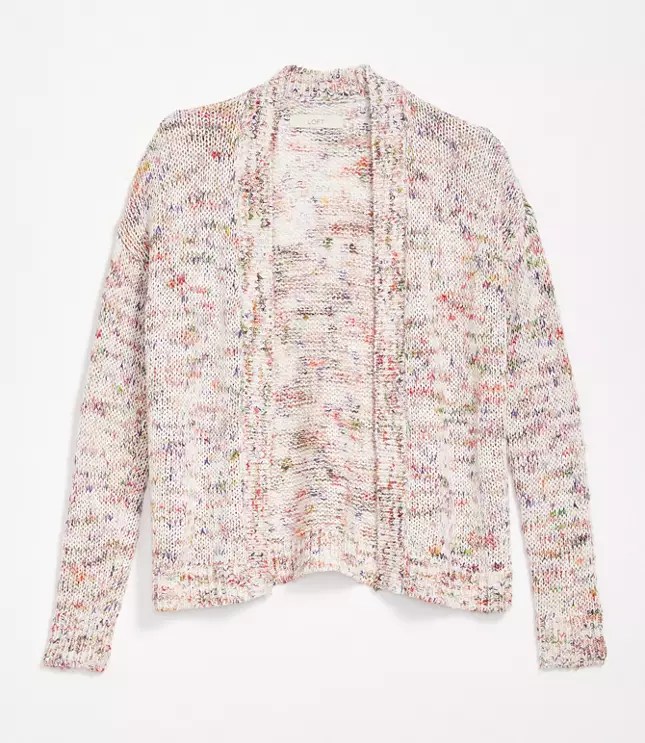 LOFT Plus Marled Open Cardigan