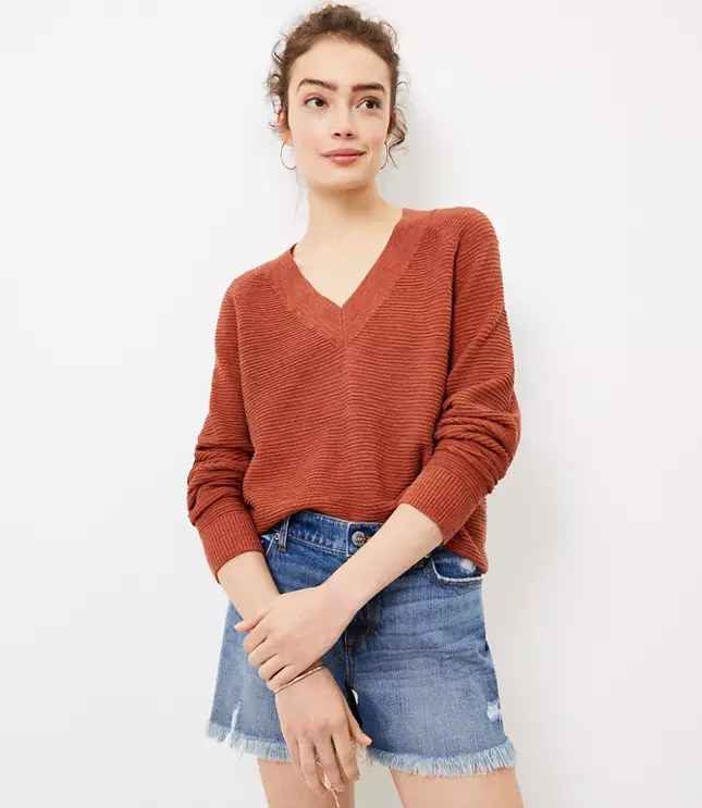 Petite Raglan VNeck Sweater