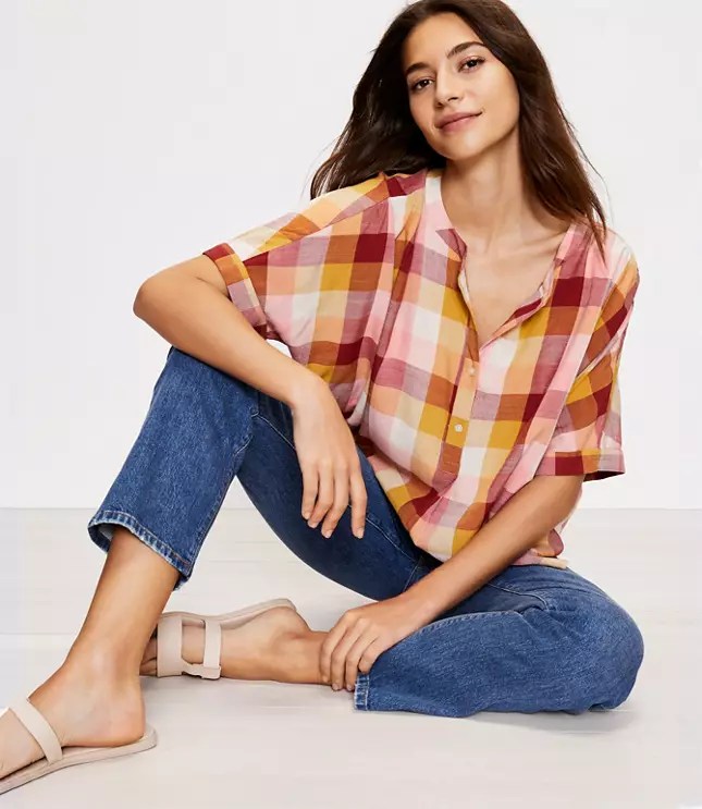 Plaid Henley Shirt