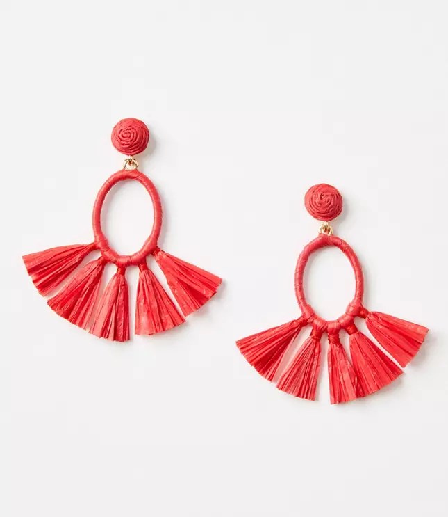 Raffia Fan Statement Earrings