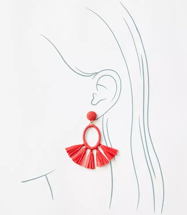 Raffia Fan Statement Earrings