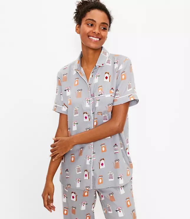 Cat Pajama Top LOFT
