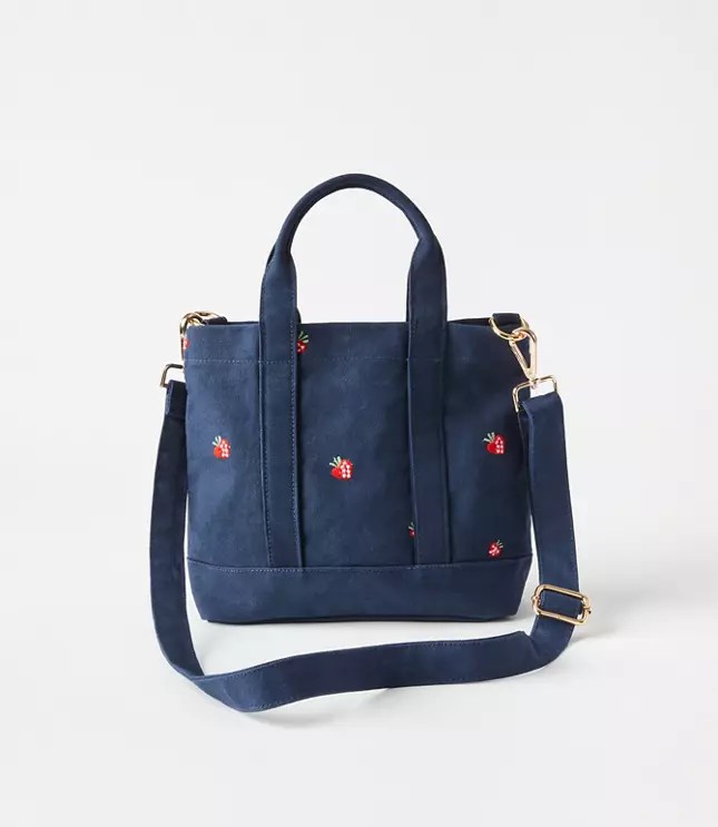 Embroidered Strawberry Crossbody Bag