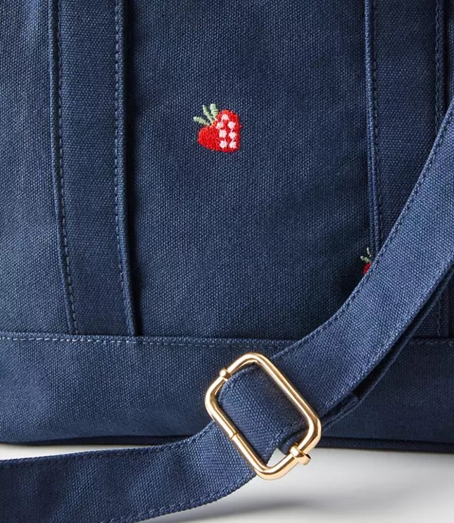 Embroidered Strawberry Crossbody Bag