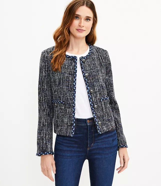Petite Cropped Tweed Jacket