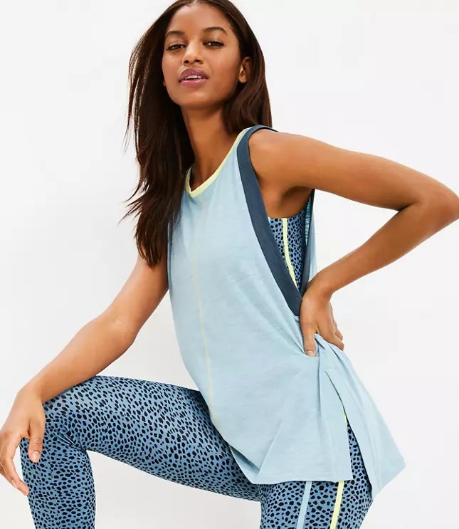 Lou & Grey Colorblock Softslub Tunic Tank Top