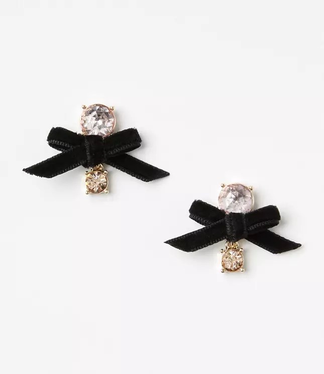 Velvet Bow Drop Earrings