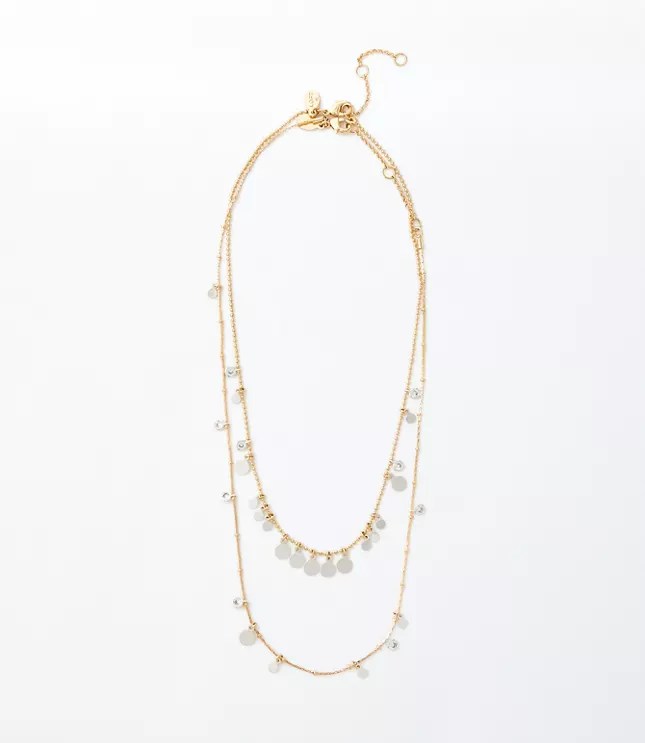 Layered Disk Station Necklace