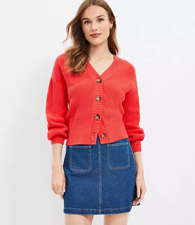 Women's Red Cardigan Sweaters Loft