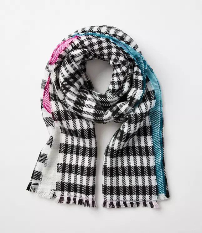 Plaid Reversible Blanket Scarf