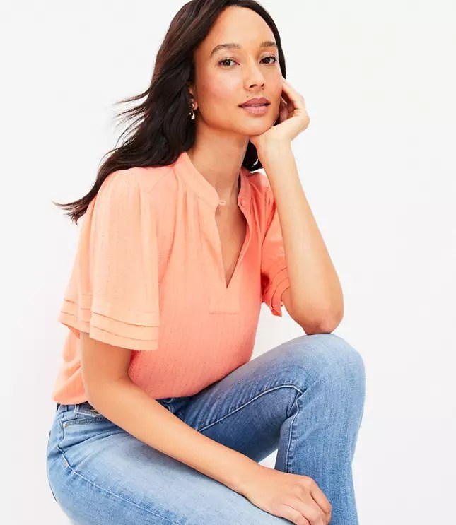 Women's Orange Tops Loft