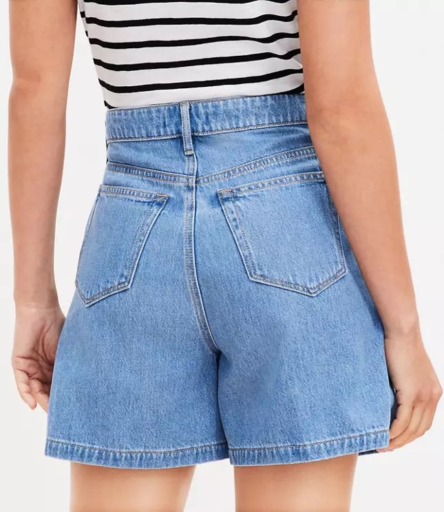 Petite ALine Denim Shorts in Classic Mid Wash