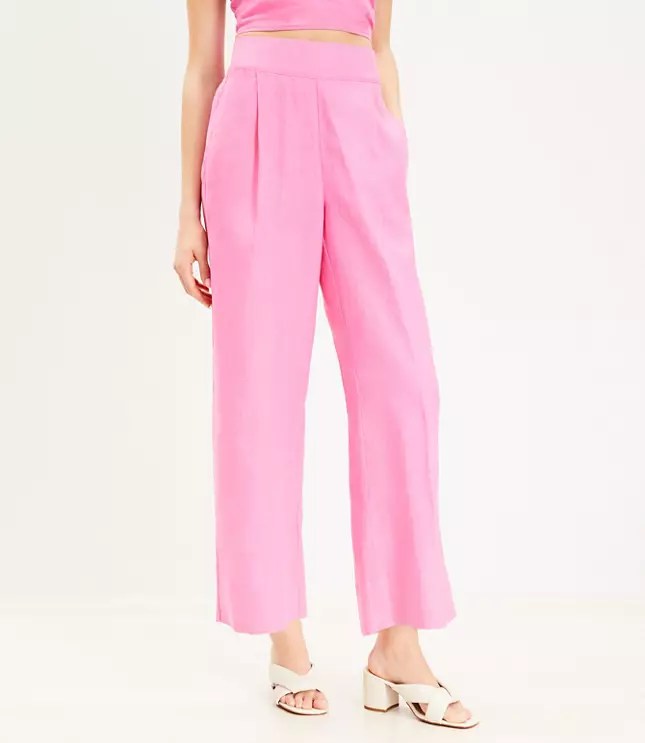 LOFT Beach Wide Leg Linen Pants