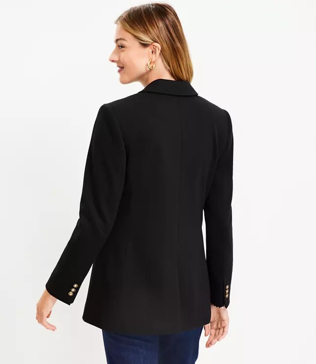 Petite Knit Double Breasted Blazer