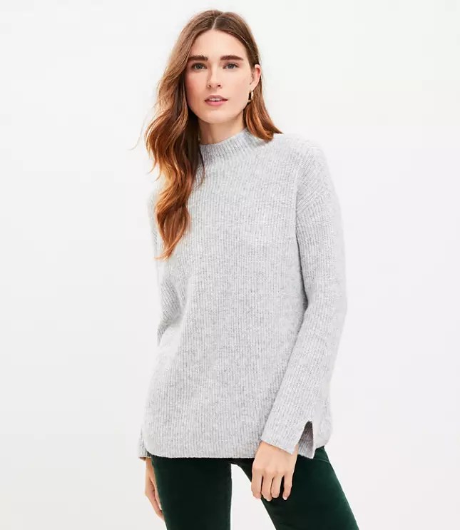 Ribbed Mock Neck Sweater