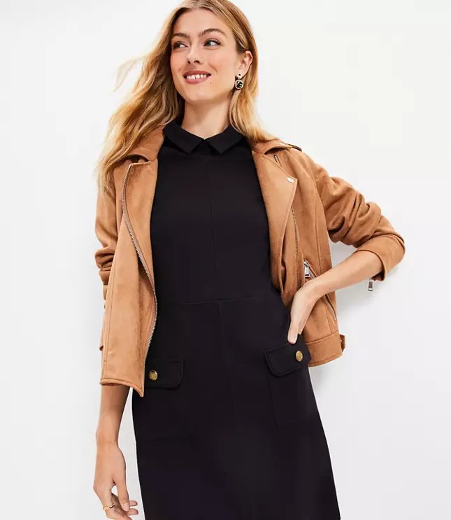 Ponte Button Pocket Dress