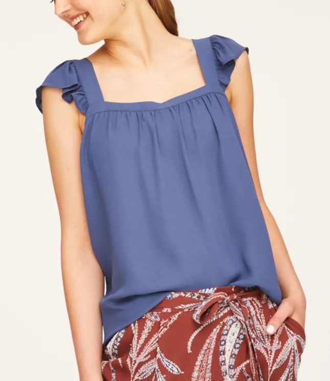Ruffle Square Neck Tank