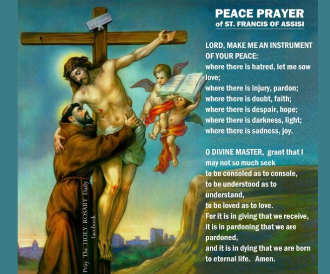 Peace Prayer Saint Francis of Assisi Annunciation Catholic Church