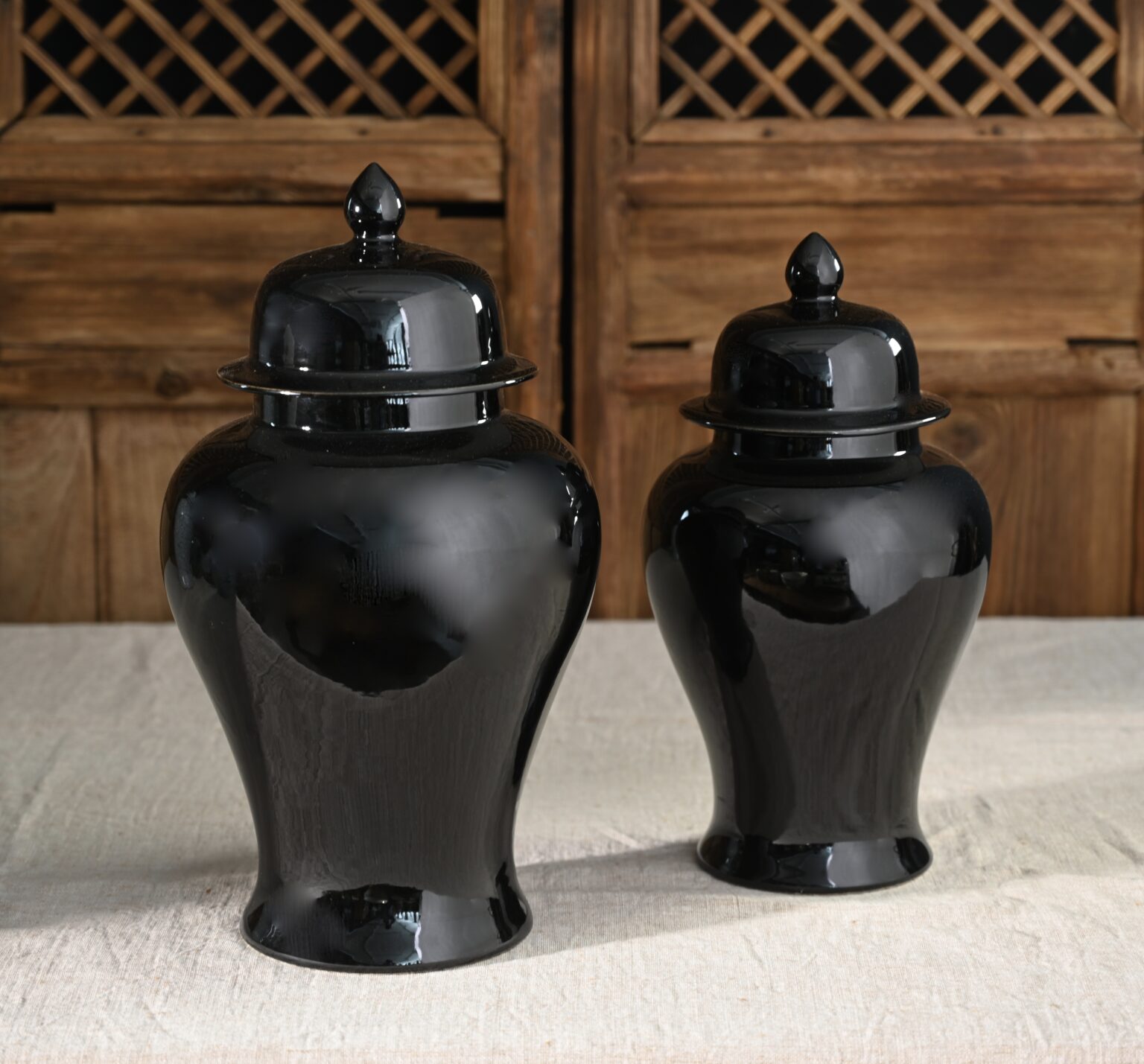 5591ZBR Black ginger jar S Annuzza