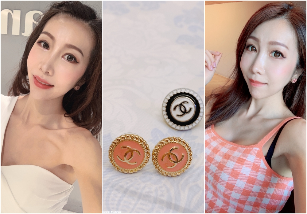 【精品】Chanel袖扣耳環。香奈兒耳環入門款♥小香耳環經典款粉色袖扣耳環