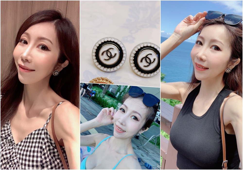 【精品】Chanel袖扣耳環。香奈兒耳環入門款♥小香耳環經典款黑白袖扣耳環