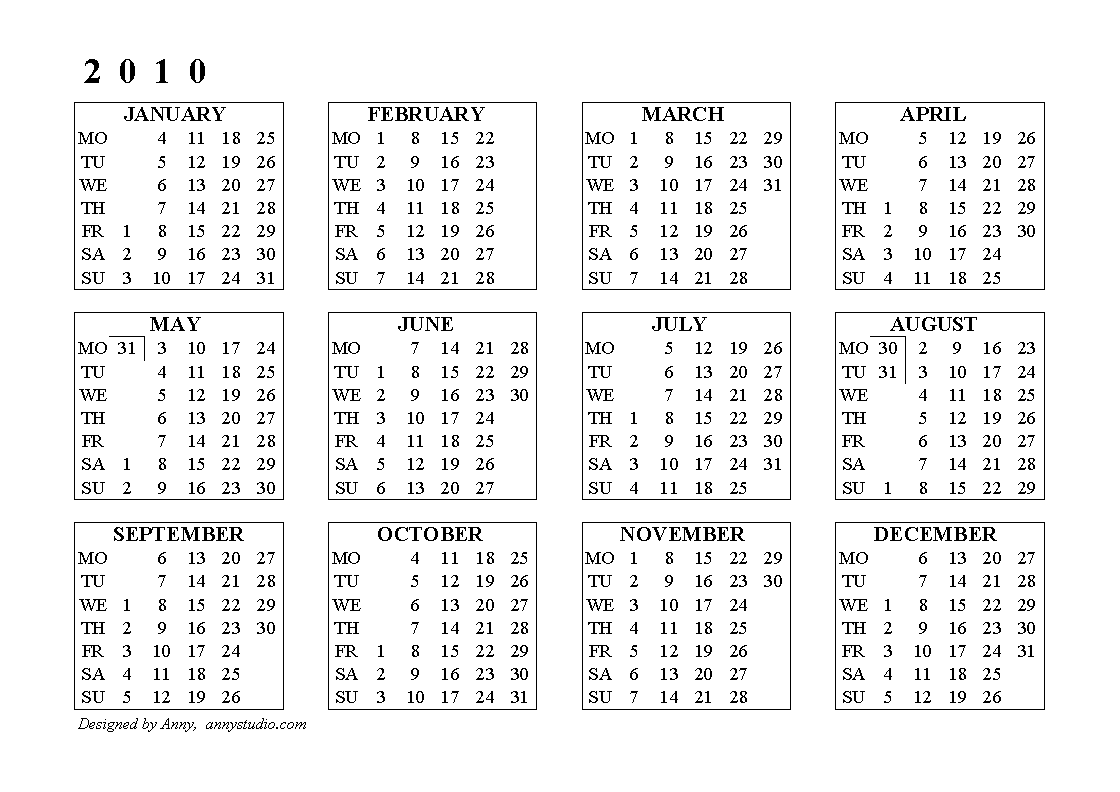 Free printable calendars and planners for 2020 and past years