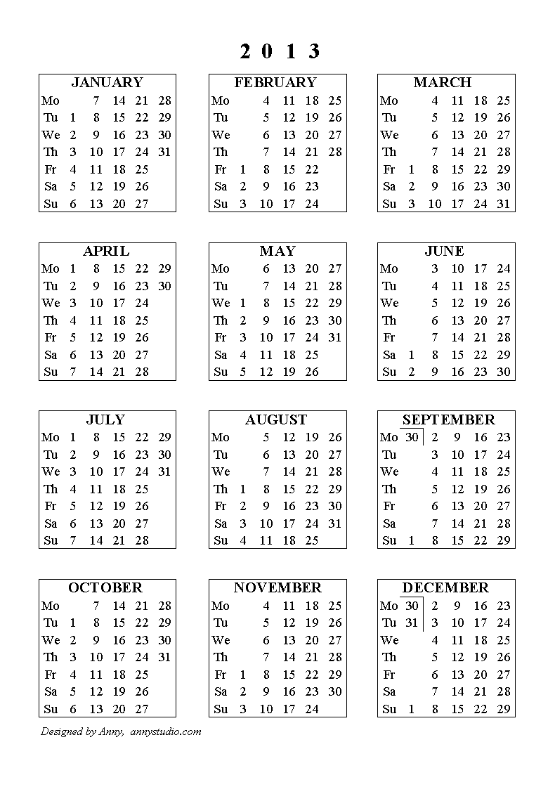 Free printable calendars and planners for 2022 and past years