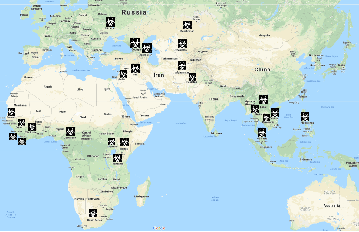 World Maps Biological Hotspots Atlas for the End of the World