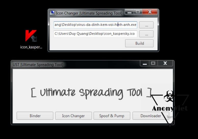 Attach Virus to Image with Ultimate Spreading Tool AnonyViet
