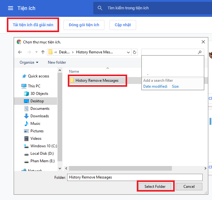 Xem lại tin nhắn đã bị gỡ trên Facebook với History Remove Messenger