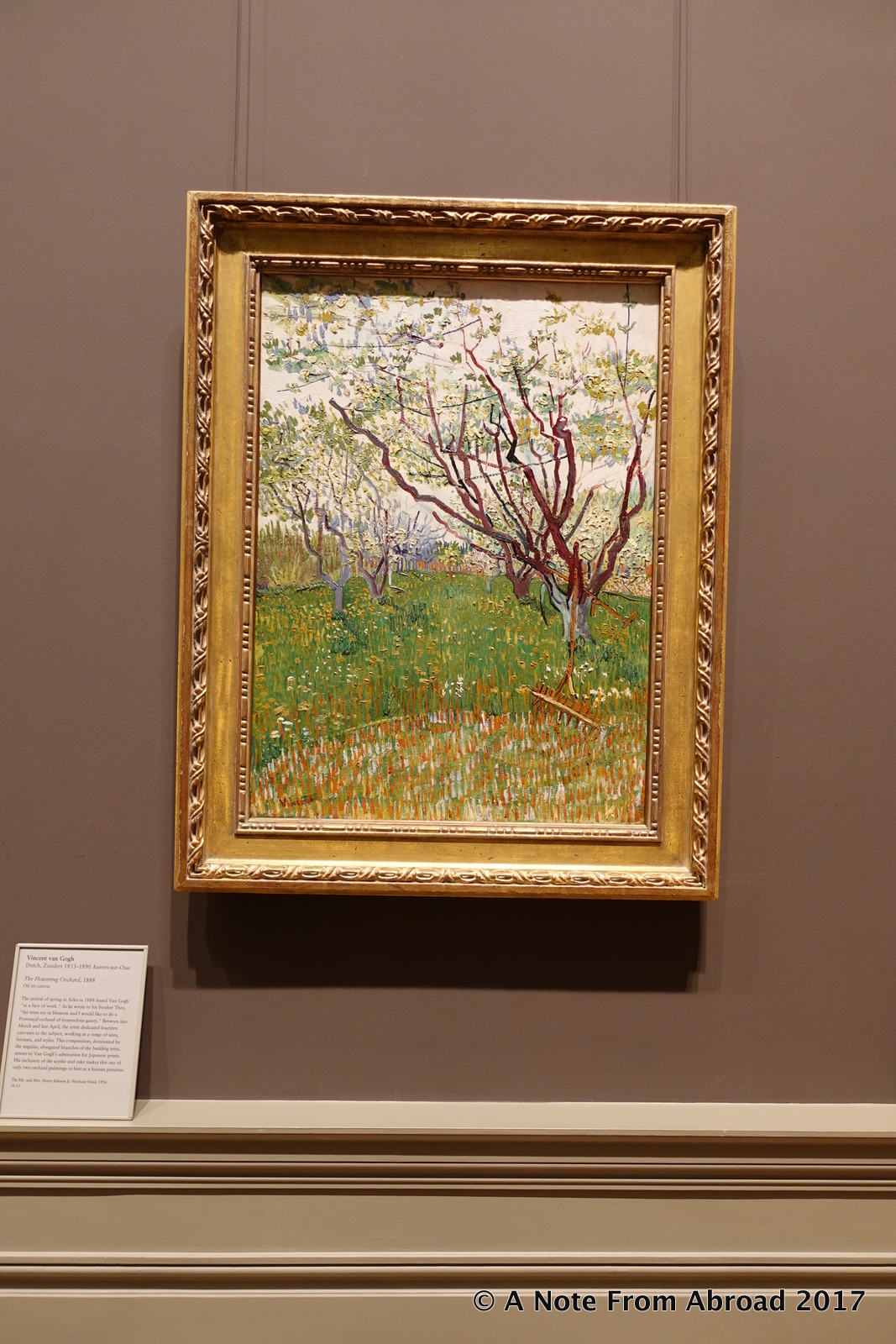 The Flowering Orchard by Vincent van Gogh A Note From Abroad