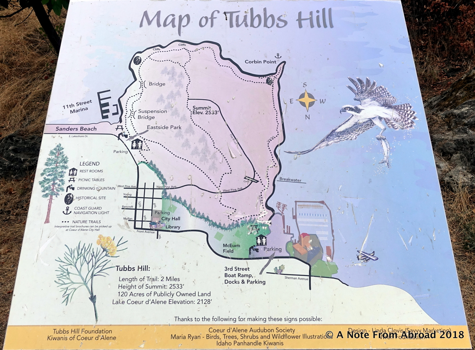 Tubbs Hill Trail Map Coeur d’Alene, Idaho and Tubbs Hill A Note From Abroad