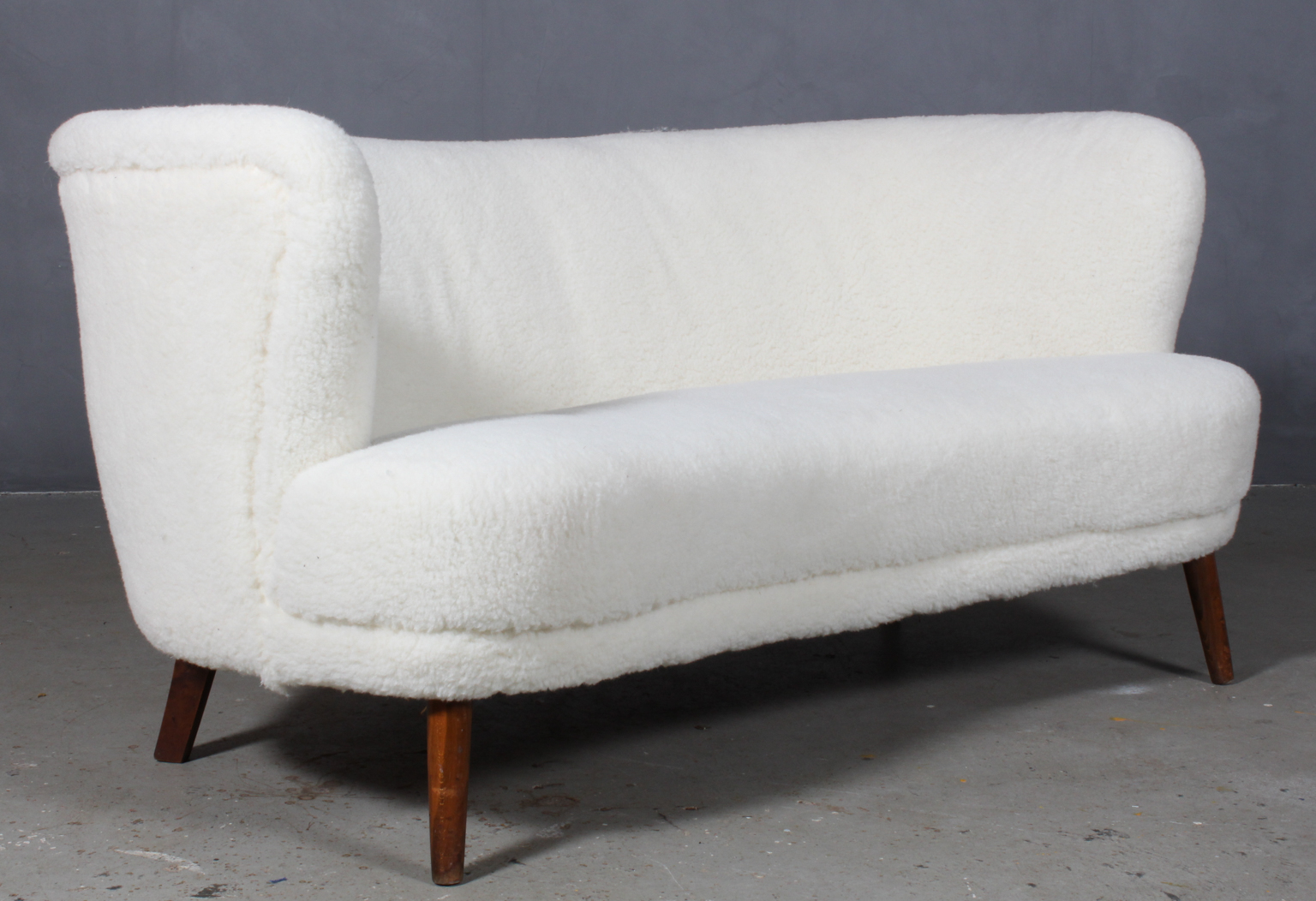 Danish furniture manufacturer. Twoseater sofa with lambswool Another