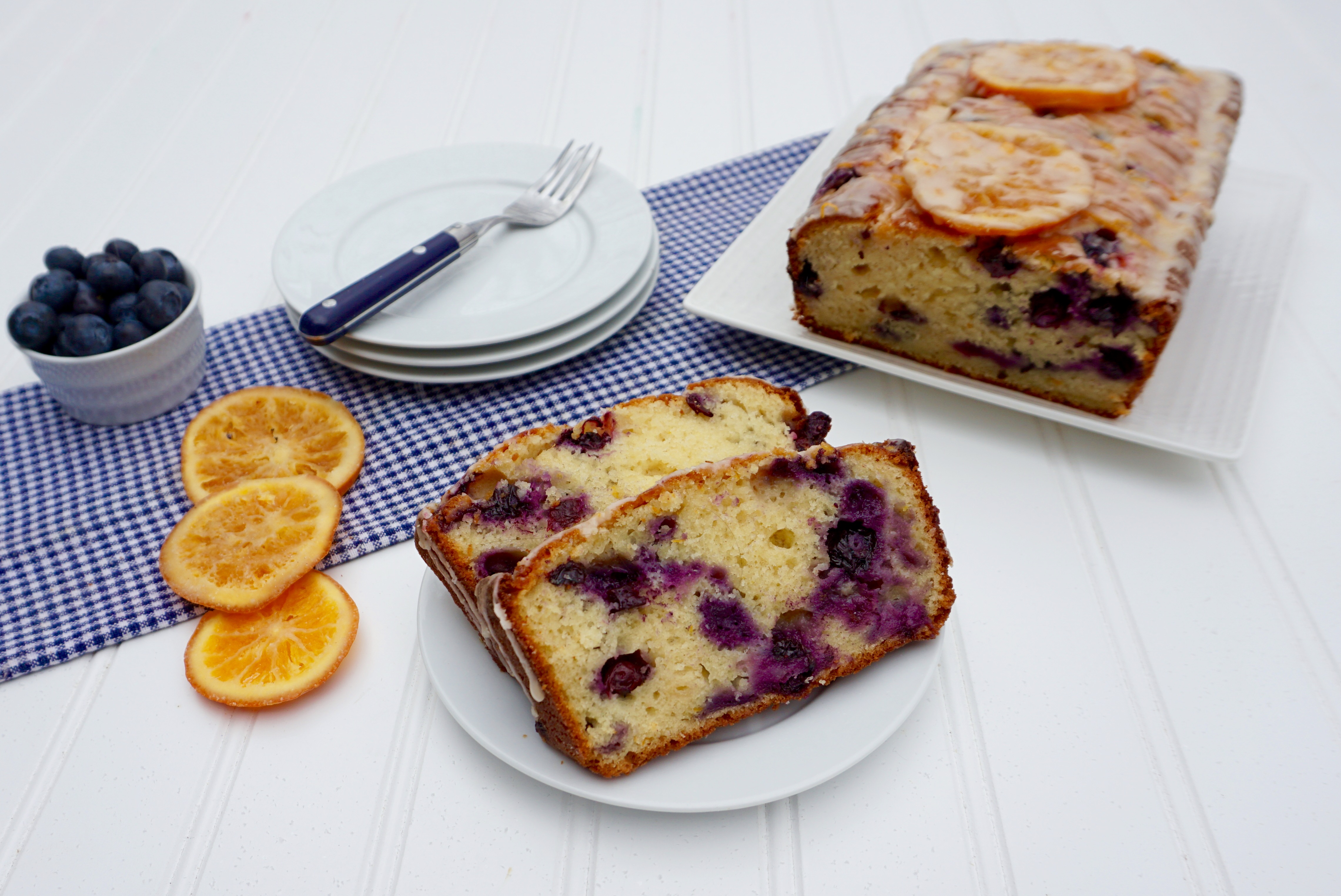 Blueberry Orange Yogurt Cake Recipe with Orange Glaze
