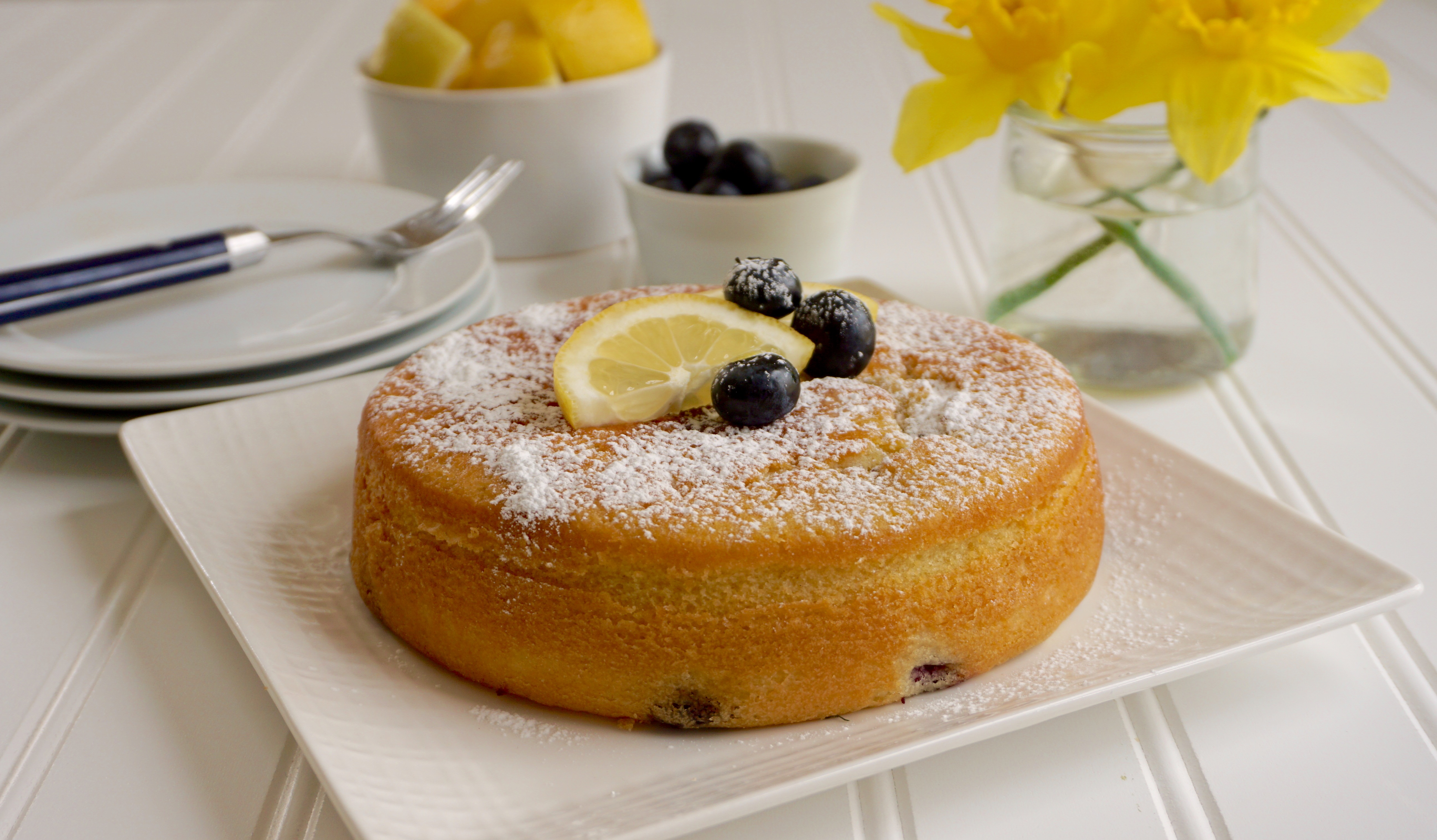 Easy No Mixer Blueberry Lemon Olive Oil Cake Recipe