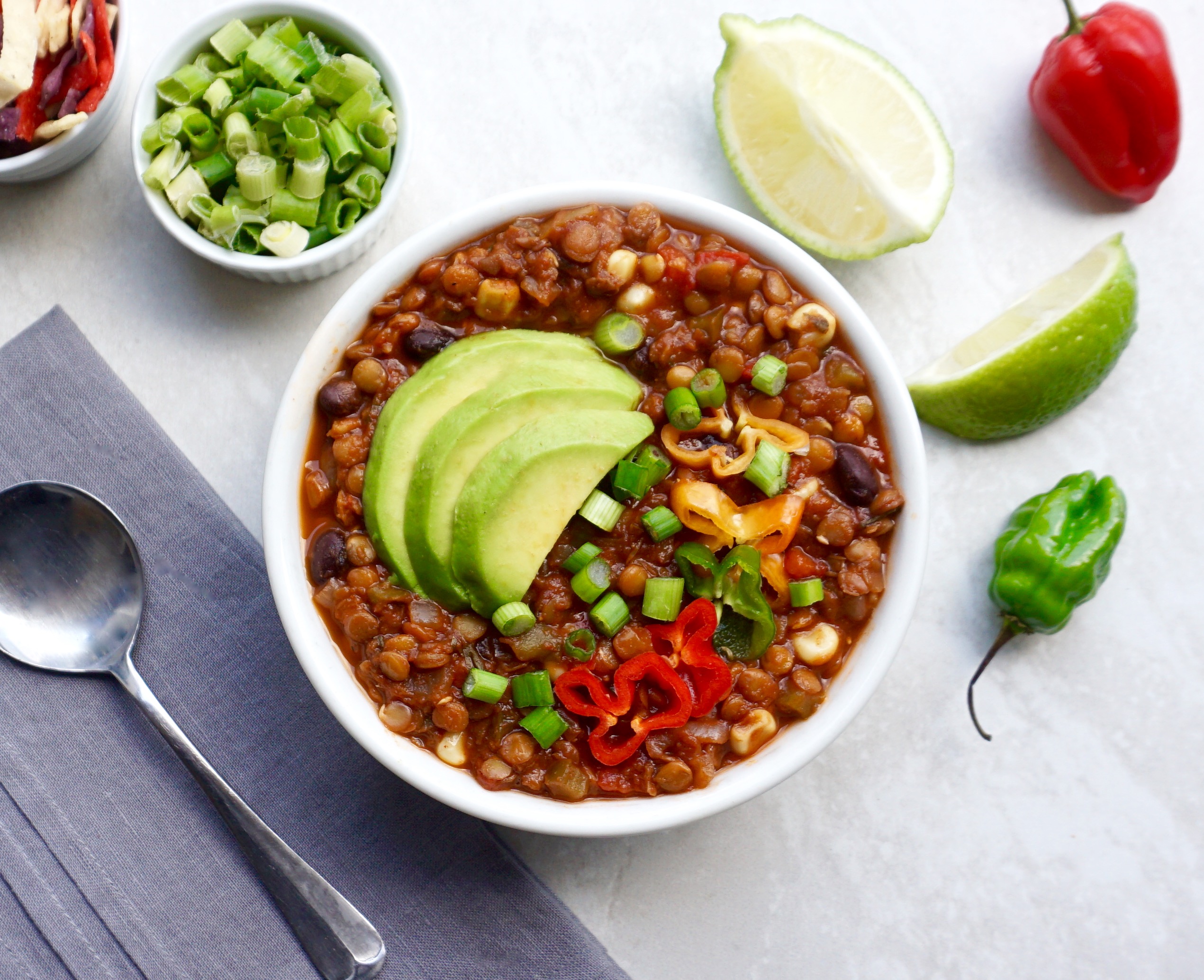 Lentil Chili is a hearty, delicious vegan chili that is easy to make.