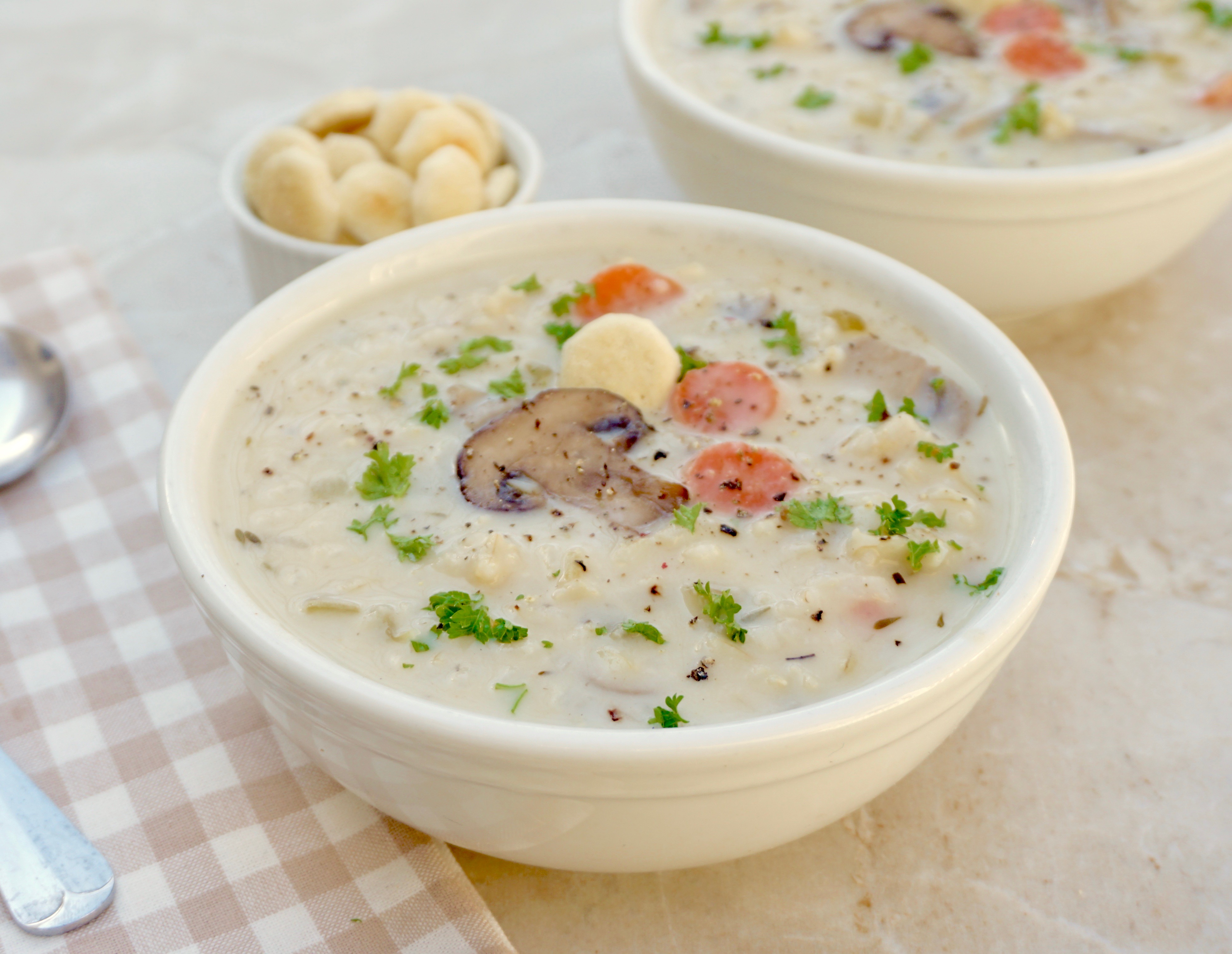 Creamy Mushroom Rice Soup AnotherTablespoon